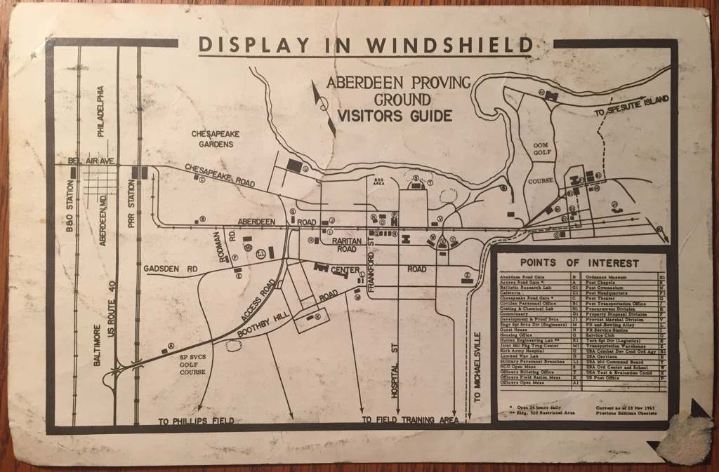 1960’s Aberdeen Proving Grounds Visitor Vehicle Tag BASE/BIVOUAC/CAMP