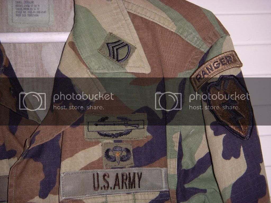 US Army BDU Top with Combat Jump Star, Ranger, CIB - CAMOUFLAGE UNIFORMS -  U.S. Militaria Forum