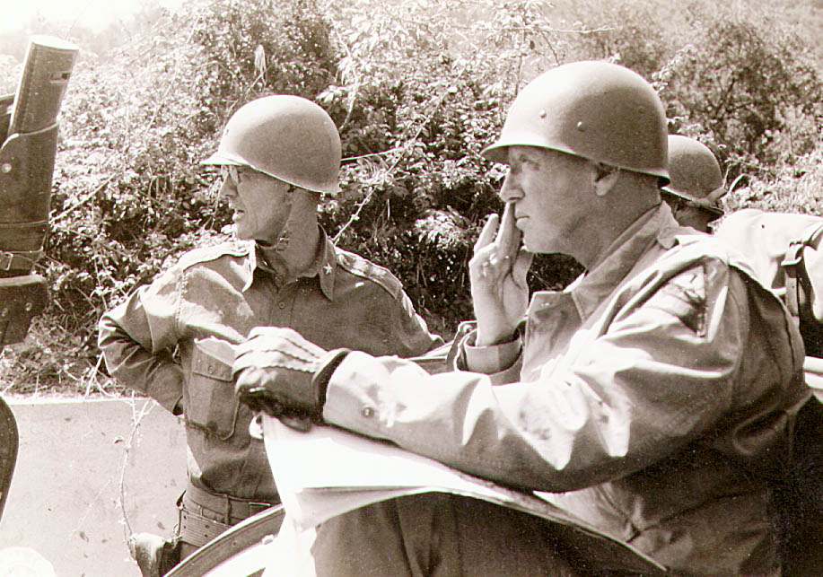 Gen Patton wearing M1 helmet liner EPHEMERA, PHOTOGRAPHS & MILITARY