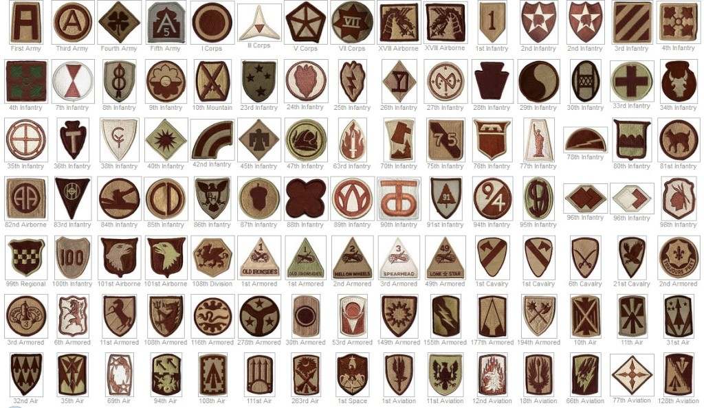 My collection of desert shoulder sleeve insignia ARMY AND USAAF U.S