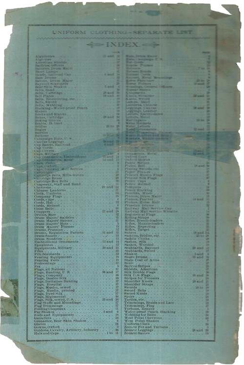 1891 M.C.Lilley & Co. Catalogue UNIFORMS U.S. Militaria Forum