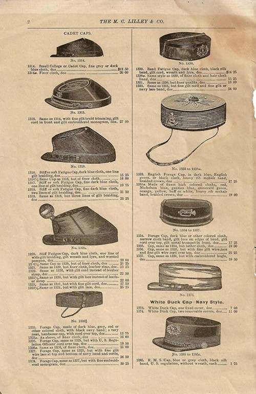 1891 M.C.Lilley & Co. Catalogue UNIFORMS U.S. Militaria Forum