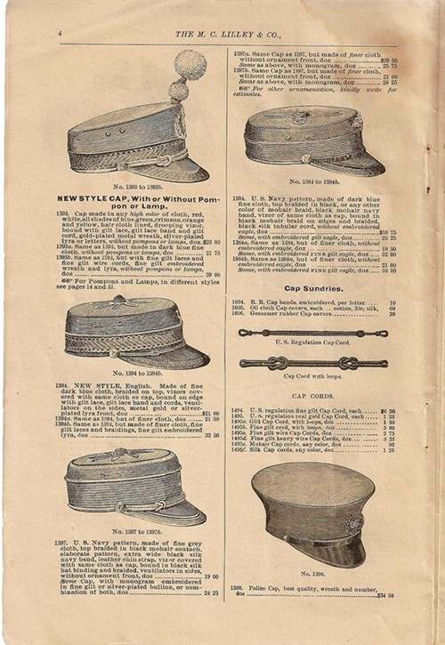 1891 M.C.Lilley & Co. Catalogue UNIFORMS U.S. Militaria Forum