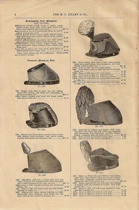 1891 M.C.Lilley & Co. Catalogue UNIFORMS U.S. Militaria Forum