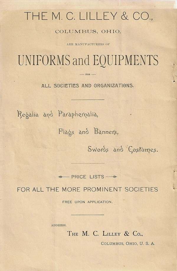 1891 M.C.Lilley & Co. Catalogue Page 2 UNIFORMS U.S. Militaria Forum