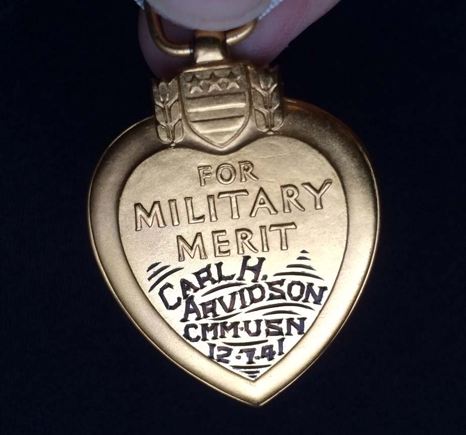 Early WWII USN Purple Heart Engraving Named and Dated MEDALS