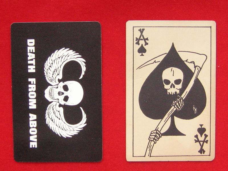Vietnam ace of spades card on brittle cardboard stock EPHEMERA