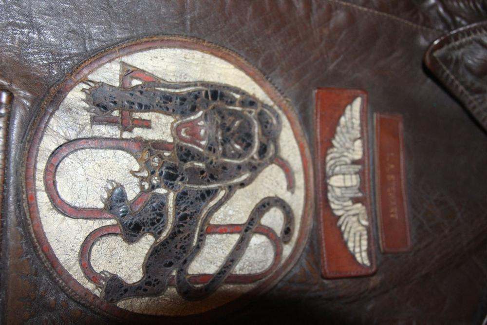 Flight Bag With leather Squadron patch - ARMY AND USAAF