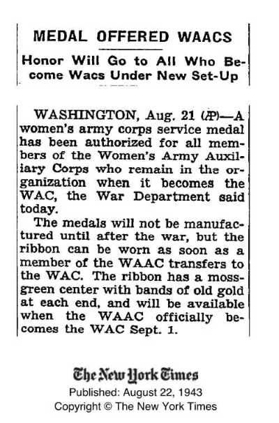 WAC Campaign Ribbons - WOMEN'S SERVICES - U.S. Militaria Forum