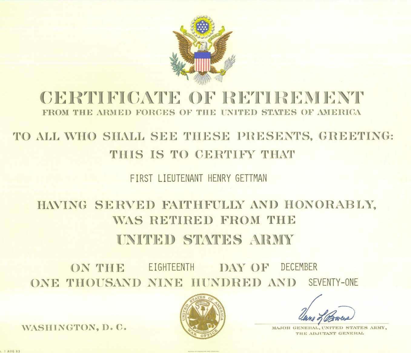 Discharges Etc For Henry Gettman Page 5 EPHEMERA PHOTOGRAPHS