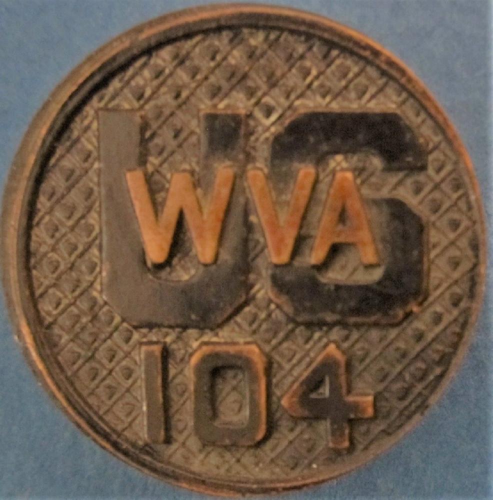 West Virginia Type 2 Bronze Disk 104th What Unit? BRANCH OF