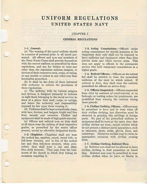 1941 U.S. Navy Uniform Regulations UNIFORMS U.S. Militaria Forum