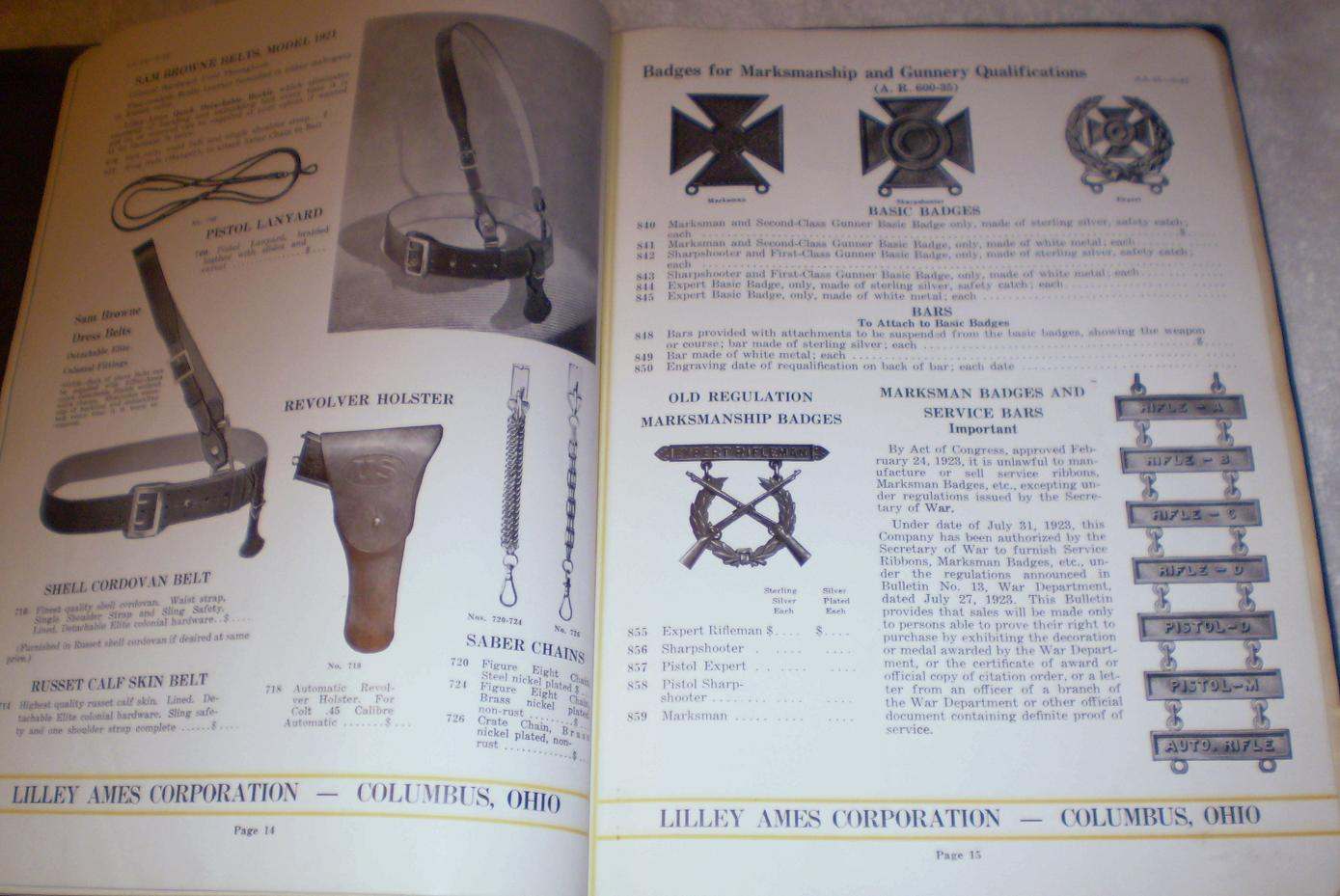 Lilley Ames military tailors, uniform and insignia catalog, 1942