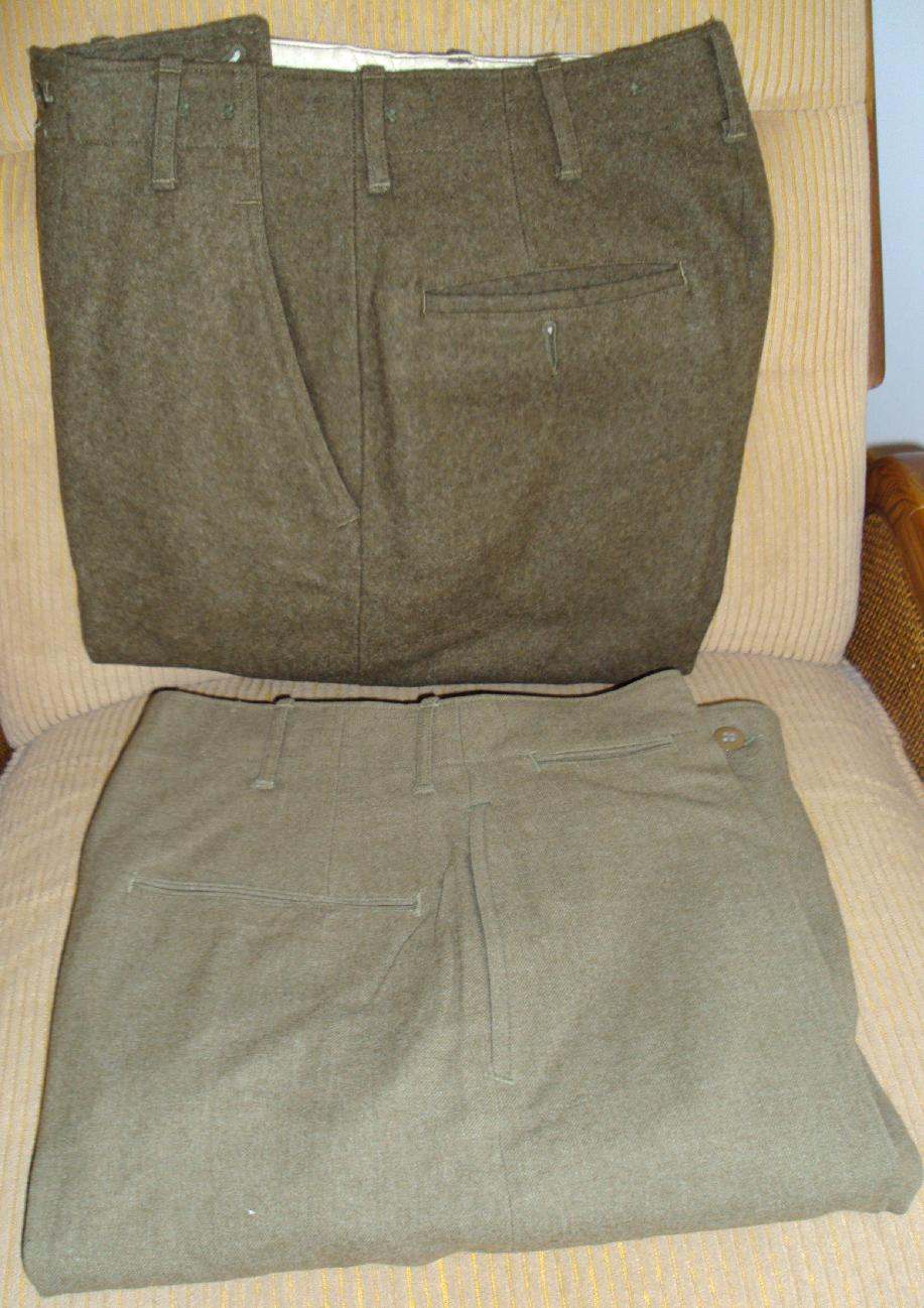 WWII Trousers, Field, Wool, Serge, OD-33, 18 oz. Special