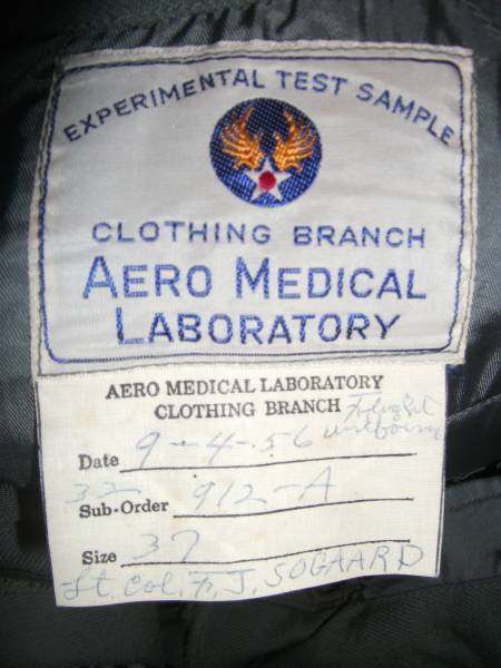 THE REAL McCOY'S　AERO MEDICAL LABORATORY 1950s USAF gray wool flight suit Aero Medical Laboratory