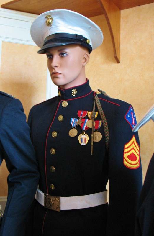 wwii usmc dress blues Hibiscus Cotton Vacation Dress