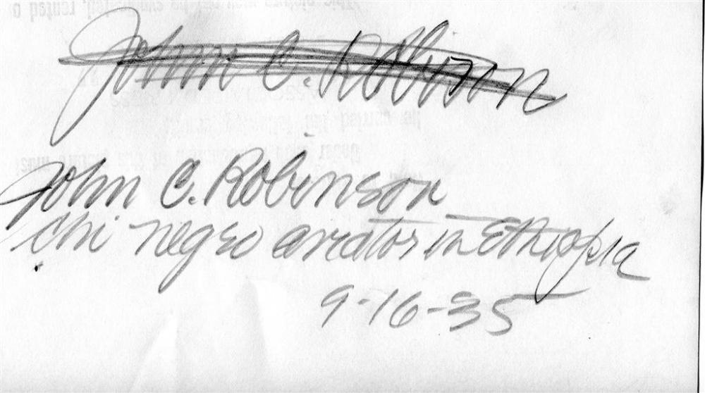 John Charles Robinson American Negro Airman First Air Hero of Ethiopia ...