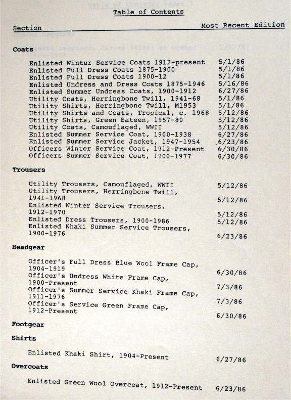 USMC Museum Uniform Catalog UNIFORMS U.S. Militaria Forum