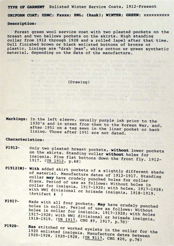 USMC Museum Uniform Catalog UNIFORMS U.S. Militaria Forum