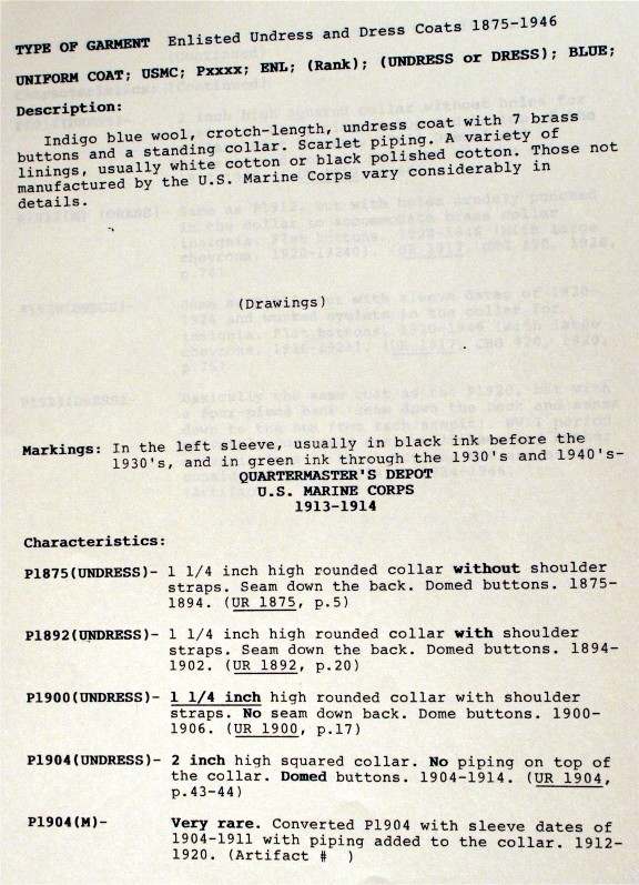 USMC Museum Uniform Catalog UNIFORMS U.S. Militaria Forum