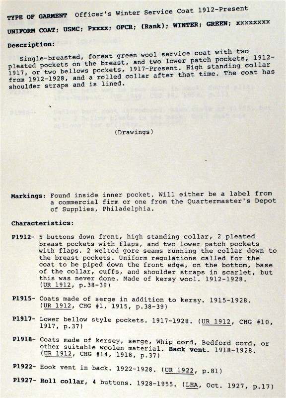 USMC Museum Uniform Catalog UNIFORMS U.S. Militaria Forum