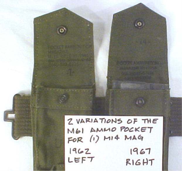 Unmarked M1961 USMC Ammo Pouches for M14 FIELD & PERSONAL GEAR
