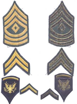 German Made Embroidered Army Chevrons - ARMY (INCLUDING USAAC/AAF) - U ...