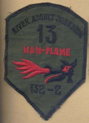A Vietnam war era River Assault Squadron 13 Flamethrower Monitor