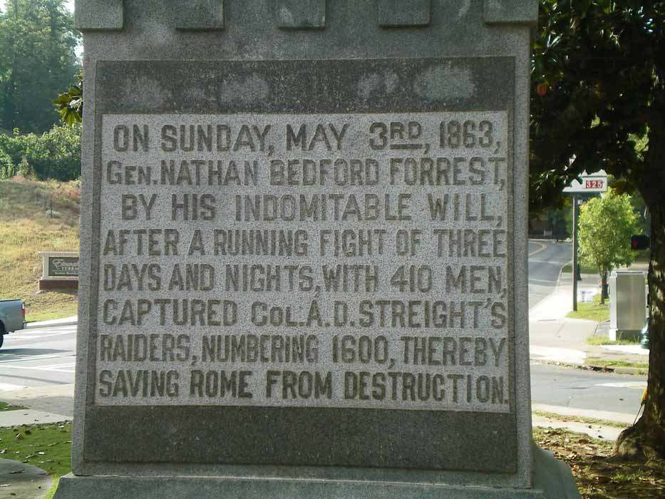 Nathan Bedford Forrest Monument Rome, GA MUSEUMS, BATTLEFIELDS, AND