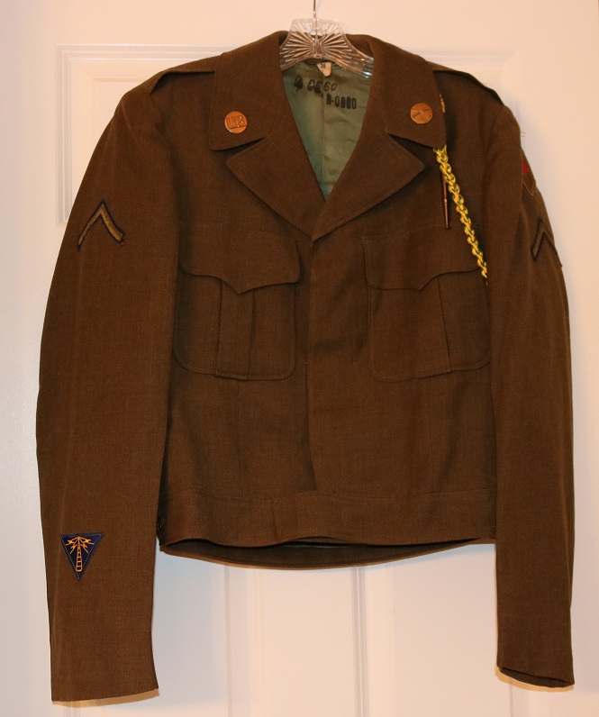 Post-WWII Korean War Uniform with Green and Yellow Shoulder Cord ...