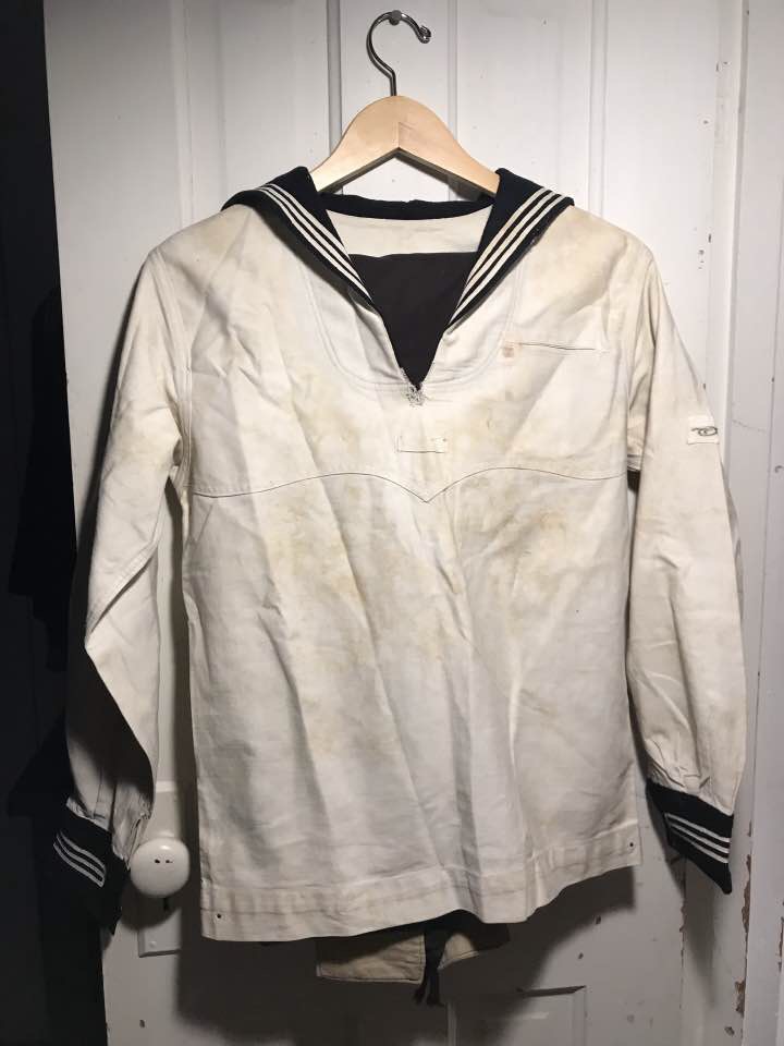 US Navy Dress White Jumper w/ bugle patch, what era? - NAVAL & SEA SERVICE UNIFORMS - U.S. Militaria Forum US Navy Dress White Jumper w/ bugle patch, what era? - NAVAL & SEA SERVICE UNIFORMS - U.S. Militaria Forum