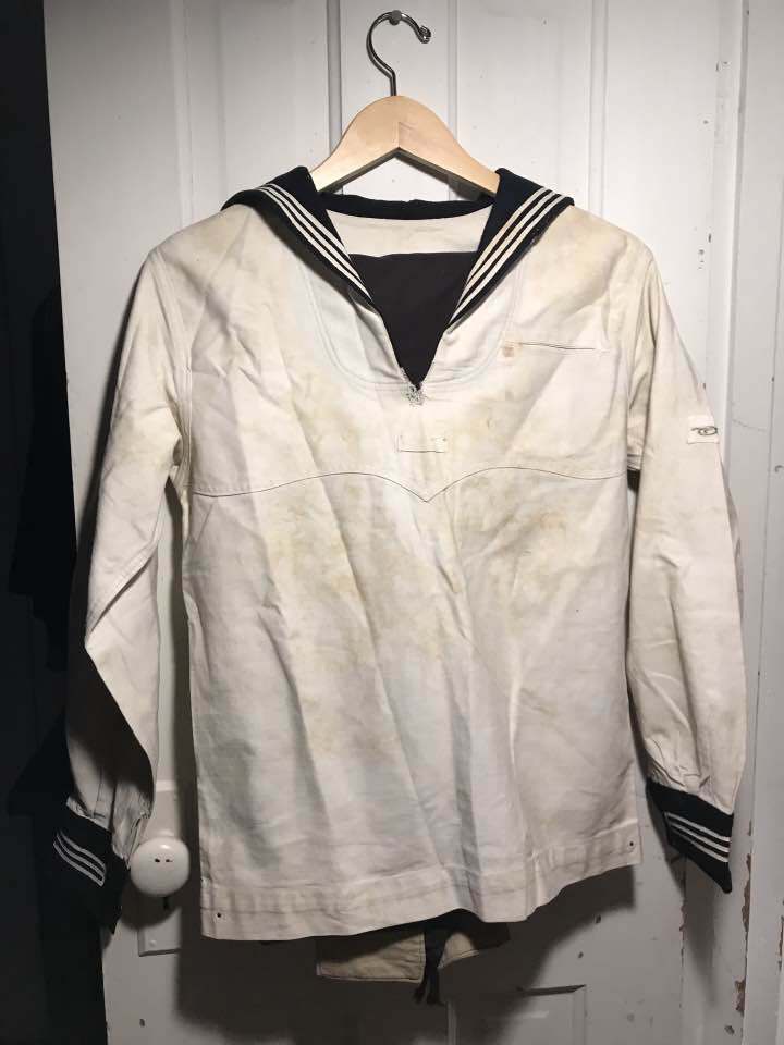 Navy sales white jumper