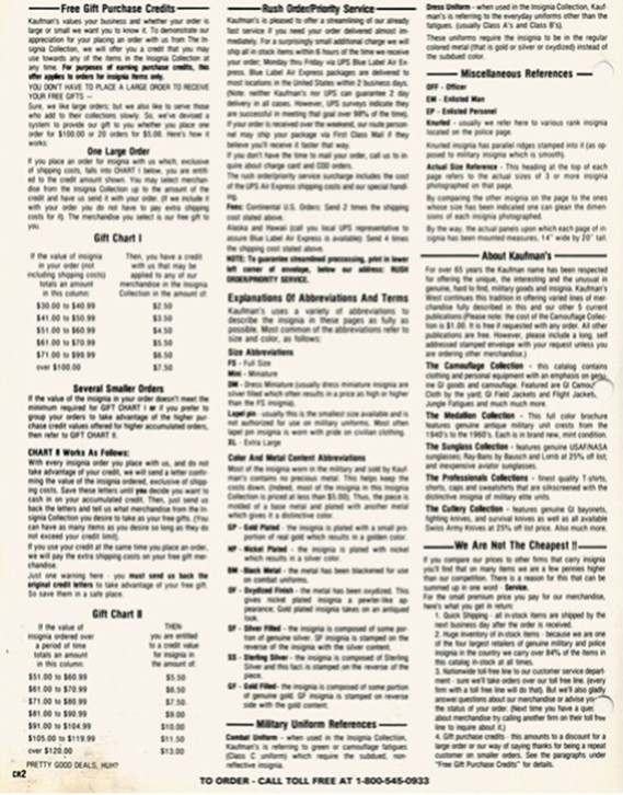 1981 "Kaufmans West" Army & Navy Surplus catalogue EPHEMERA