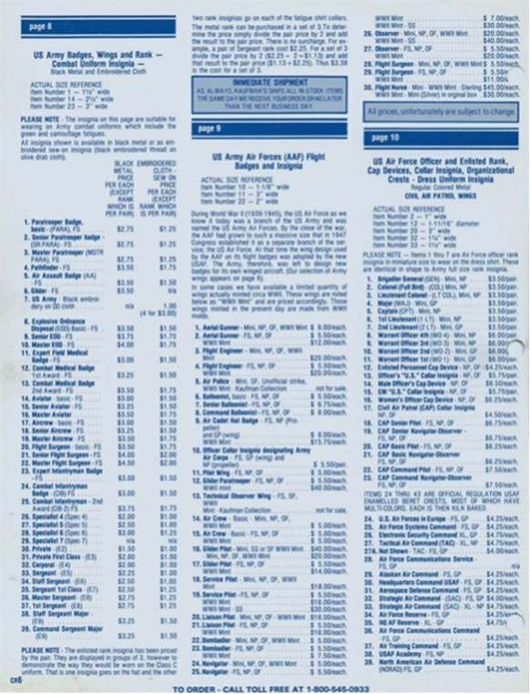 1981 "Kaufmans West" Army & Navy Surplus catalogue EPHEMERA