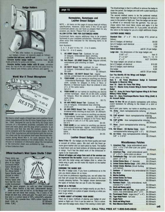 1981 "Kaufmans West" Army & Navy Surplus catalogue Page 2 EPHEMERA