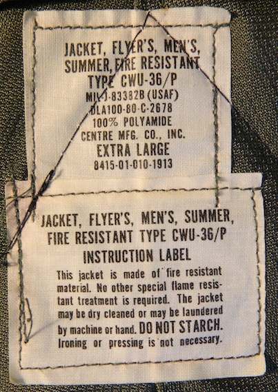 When Was This CWU-36/P Jacket Made ? - FLIGHT CLOTHING