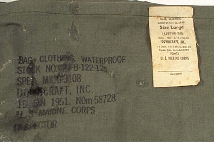 M1949 Sleeping Bag - FIELD & PERSONAL GEAR SECTION - U.S.