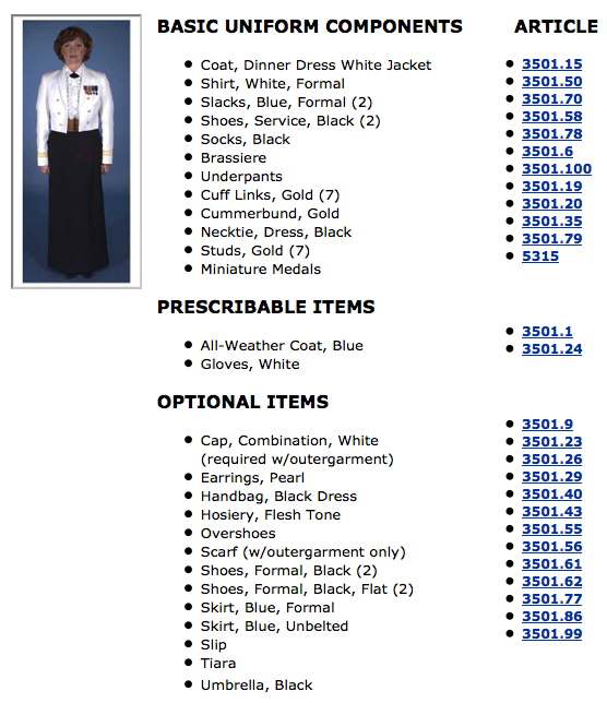 Navy female formal evening mess uniforms WOMEN'S SERVICES U.S