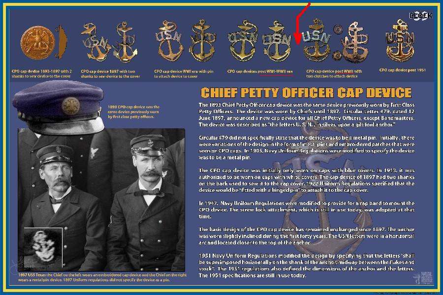 Chief Petty Officer Combination Cover Anchor Collectors Page 6 NAVY