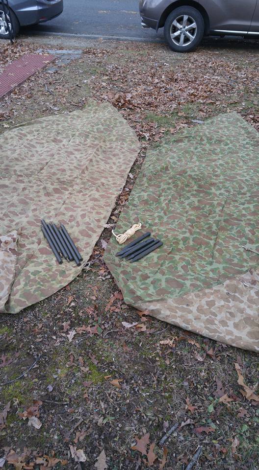USMC cammo shelter halves FIELD & PERSONAL GEAR SECTION U.S