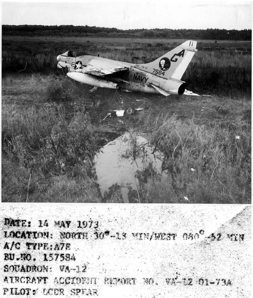 1973 A7E Aircraft Crash Photo EPHEMERA PHOTOGRAPHS MILITARY 