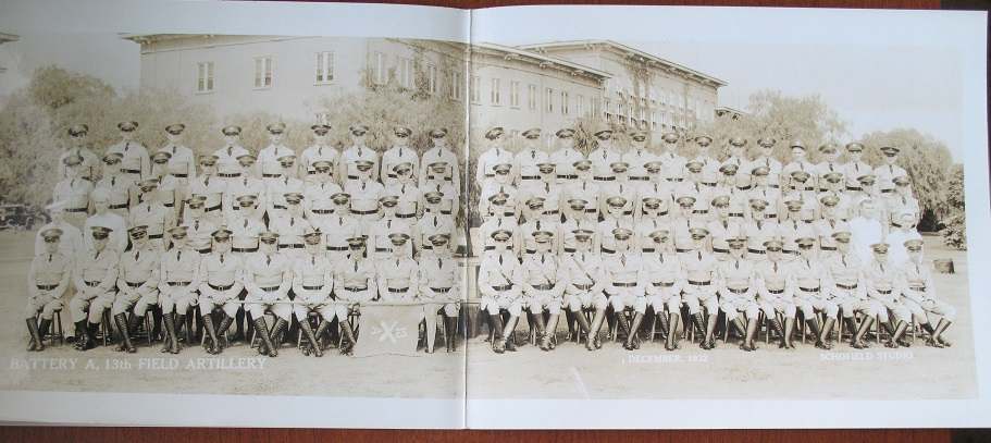 13th Field Artillery Battery A Schofield Barracks December 1932 001.jpg