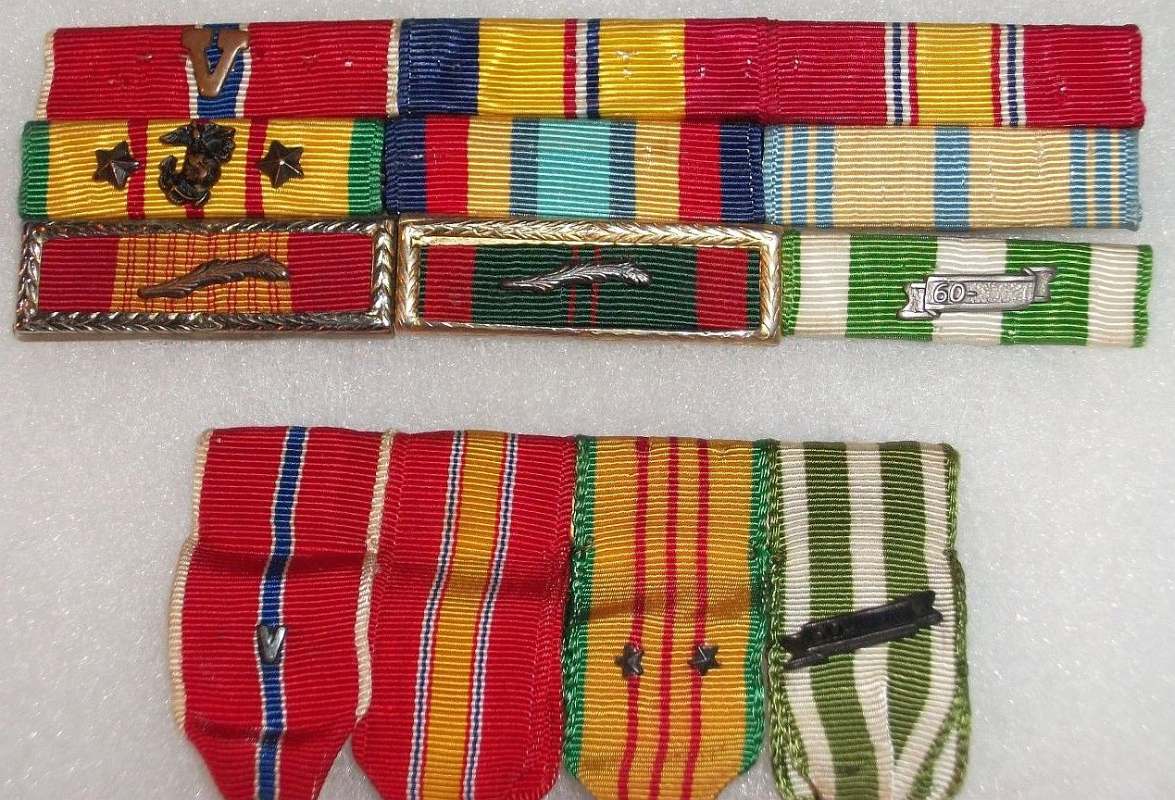 Navy FMF Officer Ribbons & Minis - Bronze Star Recipient - MEDALS ...