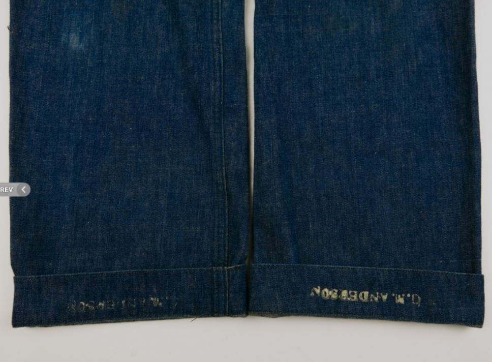 Denim navy work pants- date?? ID: Civilian Denim - NAVAL Denim navy work pants- date?? ID: Civilian Denim - NAVAL