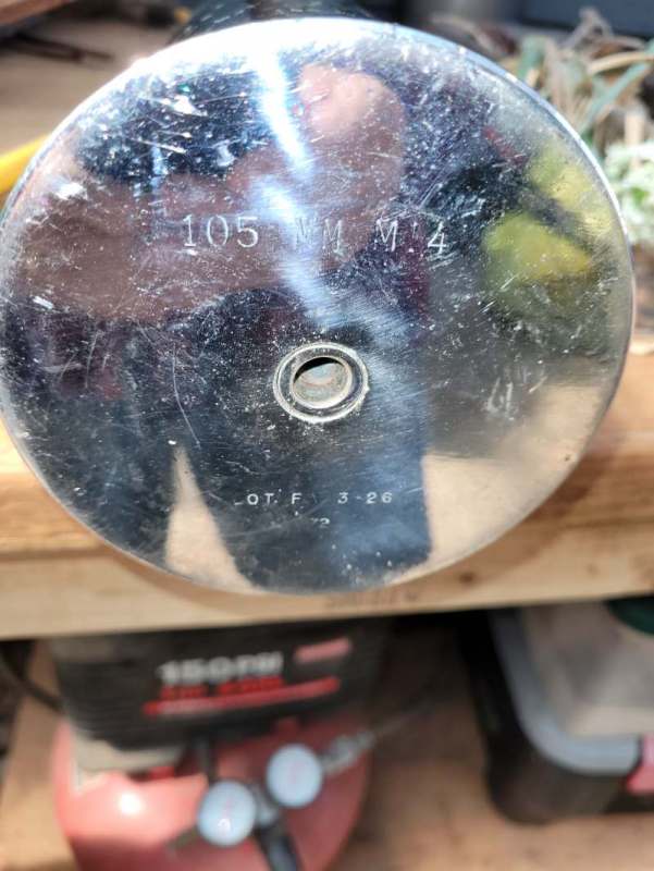 Interesting Man Cave item - what vintage is this 105MM shell ...