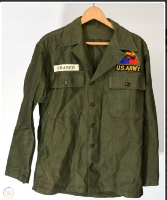 60s 米軍 U.S.ARMY ストラップ付き コットンサテン