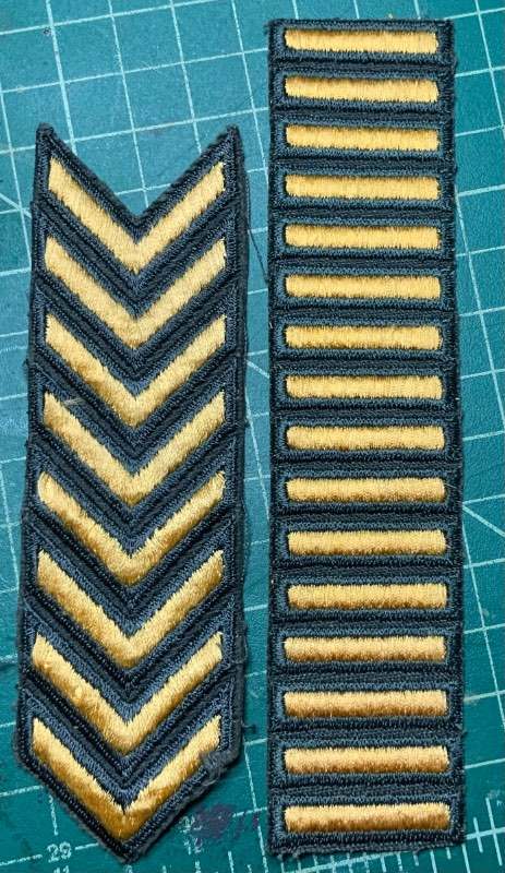 WWI Overseas chevrons for the 1954 Army Green Uniform - ARMY AND USAAF -  U.S. Militaria Forum