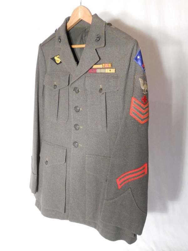 US Navy Corpsman jumper with USMC insignia, USMC Alpha blouse with USN