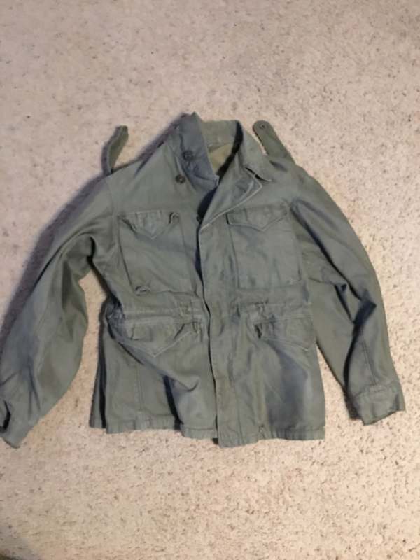 VINTAGE US ARMY M-1943 M43 FIELD JACKET WITH HOOD 1970'S