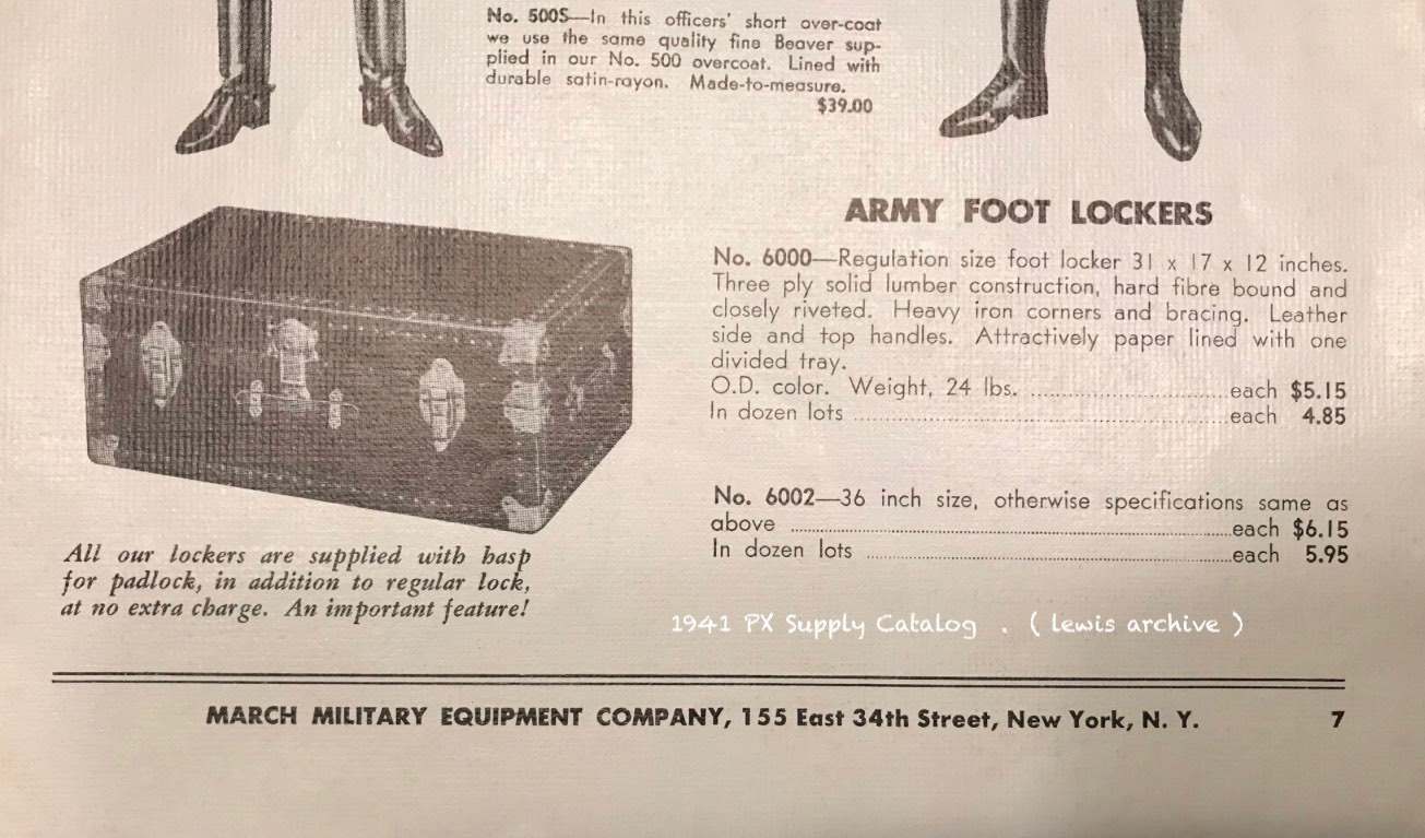 ww2 military foot locker identification